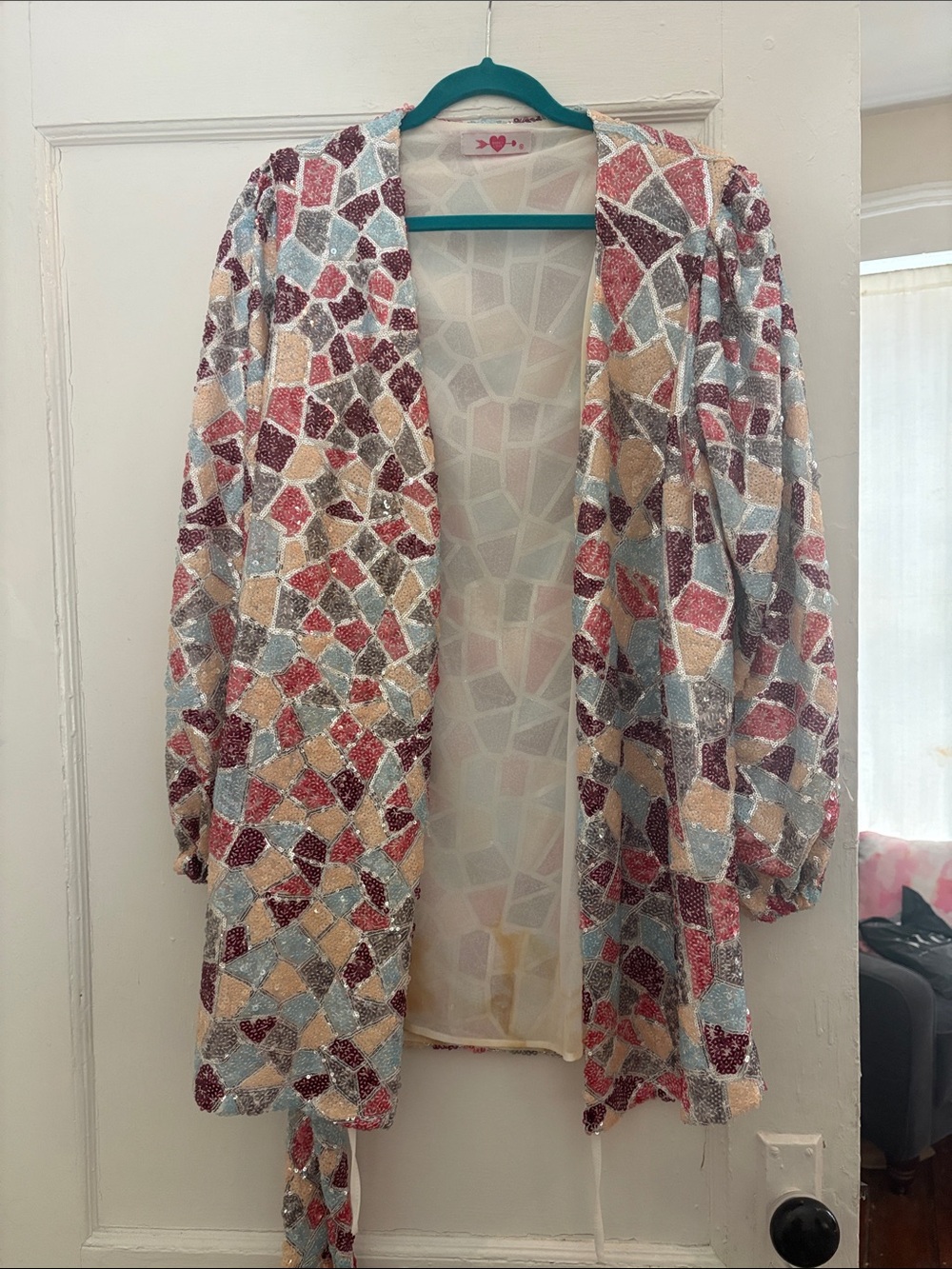 Sequin Mosaic Wrap Dress